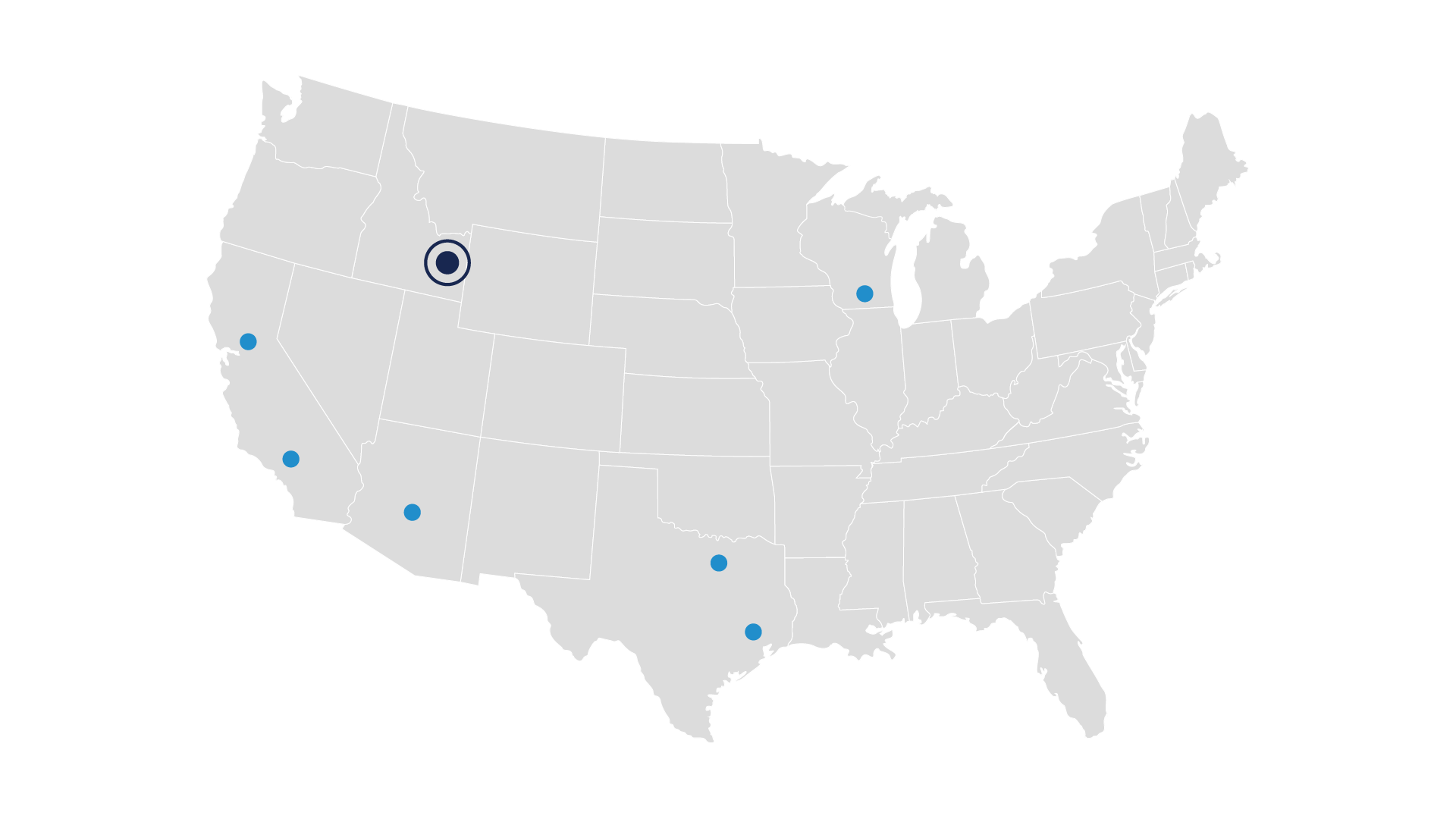 United States map showing RS&I's convenient locations across the country