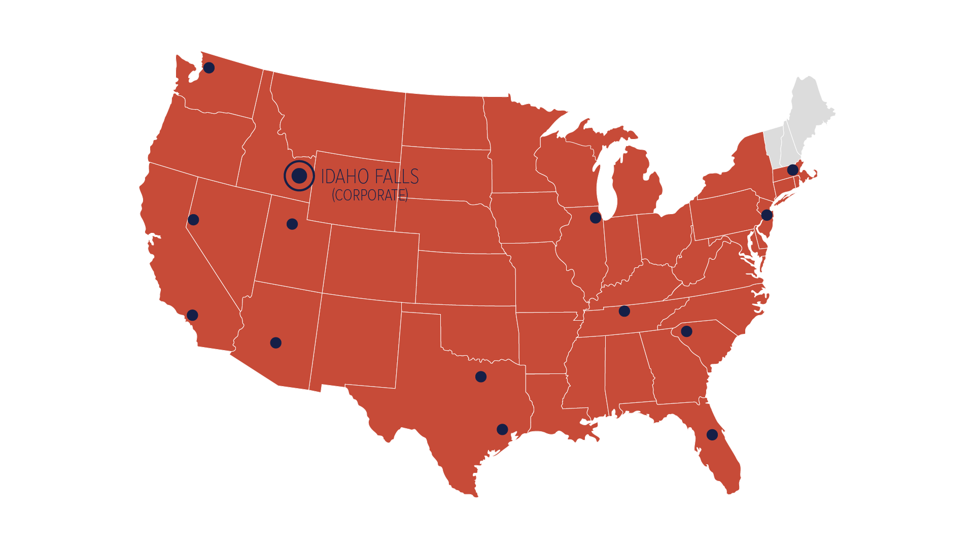 United States map showing Vivint coverage